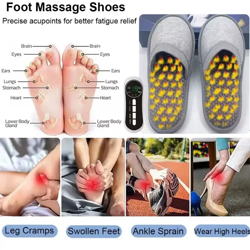 Acupressure Stimulation Electric EMS Foot Massage Shoes Electrode Microcurrent Physioherapy Massage Slipper EMS Foot Massage