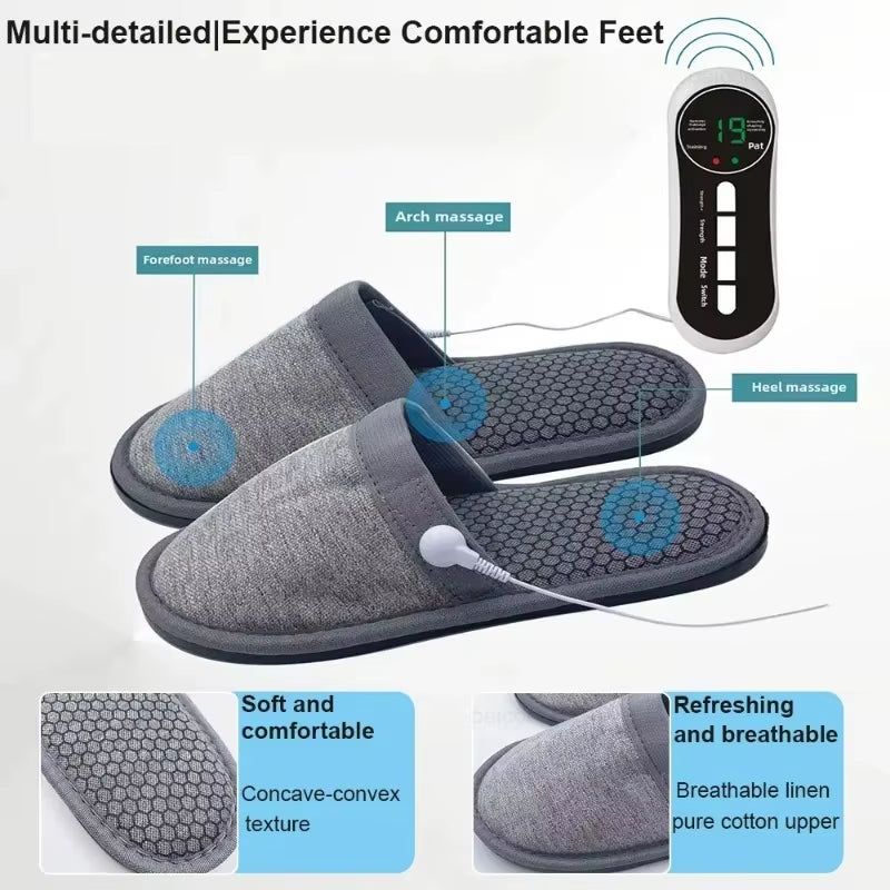 Acupressure Stimulation Electric EMS Foot Massage Shoes Electrode Microcurrent Physioherapy Massage Slipper EMS Foot Massage